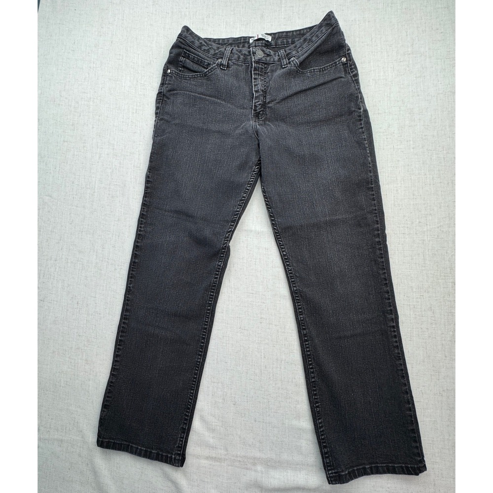 Riders by Lee Relaxed Fit Jeans Women 10P Black Straight Leg Faded Denim Classic